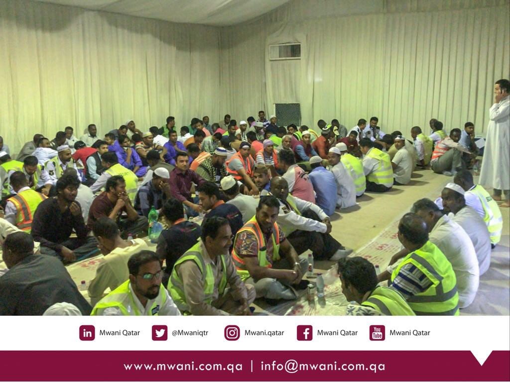 Mwani Qatar holds daily Iftar for workers