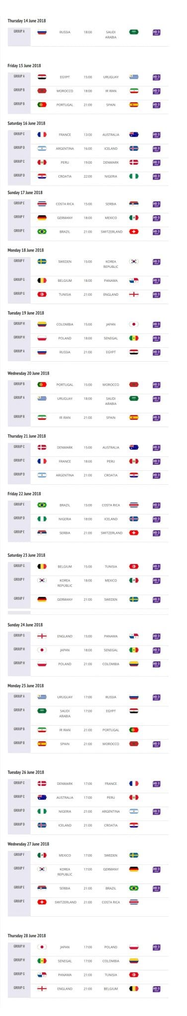 Fifa Worldcup 2018 Fixtures & Highlights