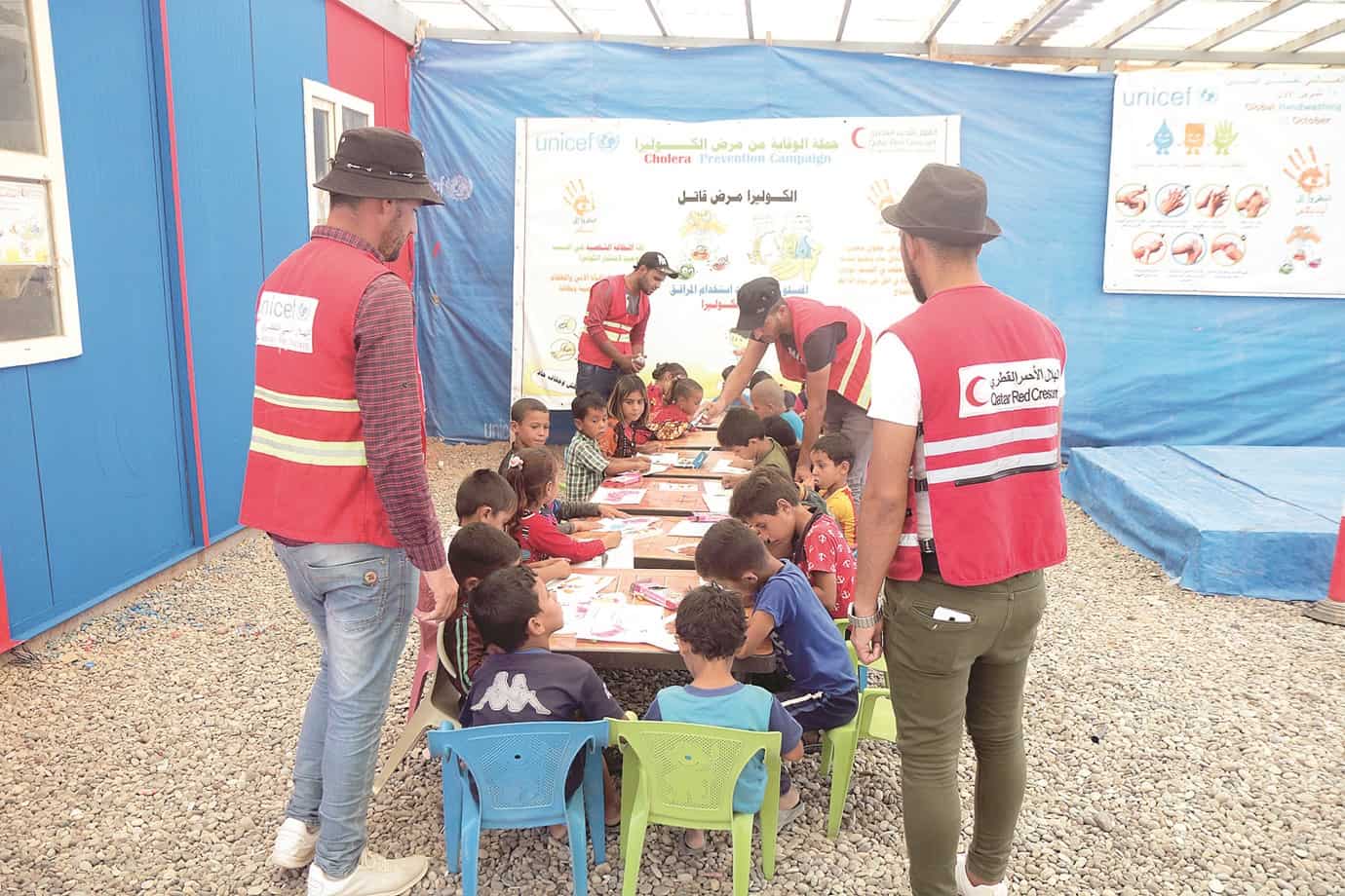 QRCS provides basic needs to IDPs in Mosul camp
