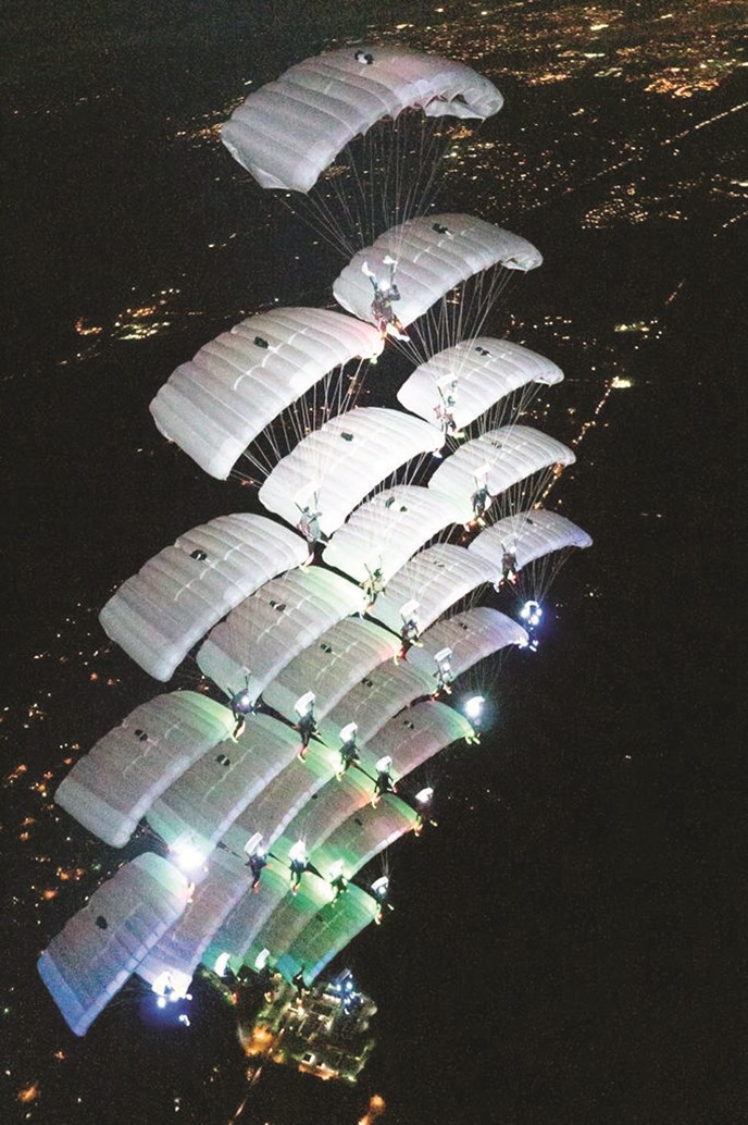Guinness world record attempt for largest parachute formations at Darb Al Saai