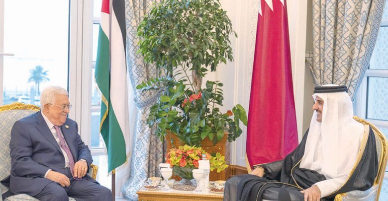 Amir and Palestine President discuss latest developments Amir and Palestine President discuss latest developments