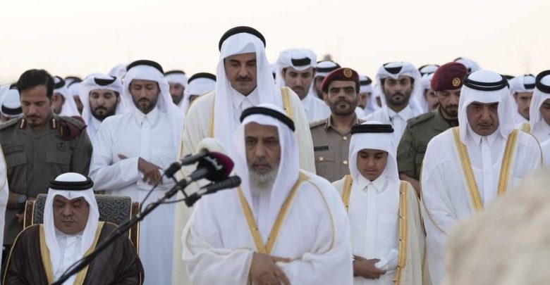 H.H The Emir perform eid prayer H.H The Emir perform eid prayer