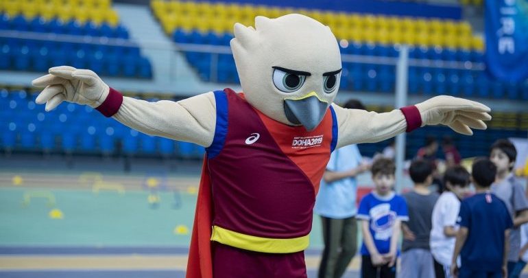 Falah the Falcon in Qatar ahead of IAAF Doha 2019 Championships Falah the Falcon in Qatar ahead of IAAF Doha 2019 Championships