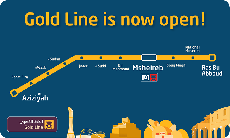 Doha Metro Gold Line is now open!