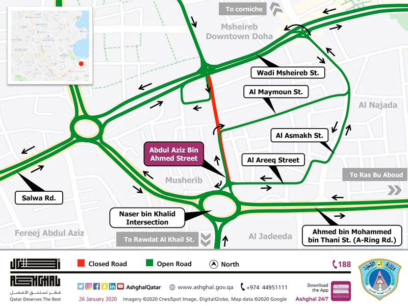 Partial closure on Abdul Aziz bin Ahmed Street