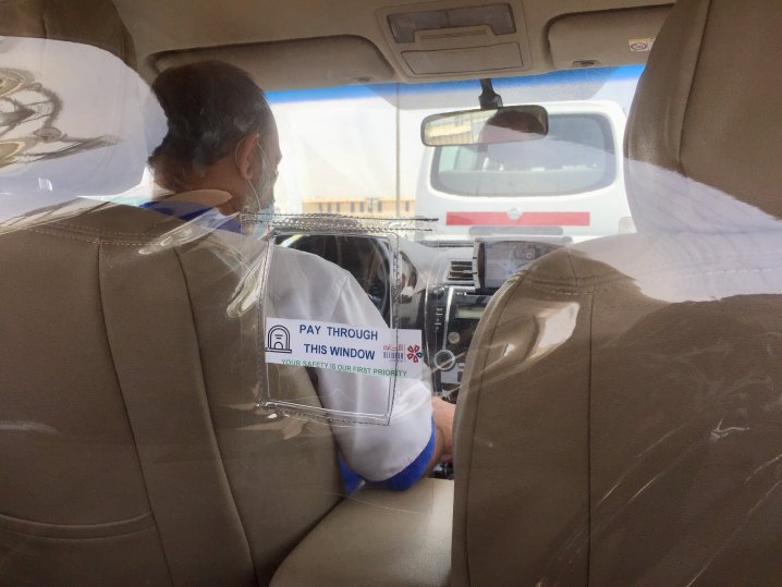 Protective plastic shields installed in Karwa cabs to beef up safety