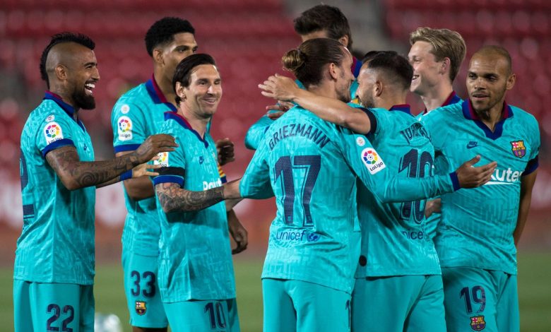 Messi leads Barca to flying return against Mallorca Messi leads Barca to flying return against Mallorca