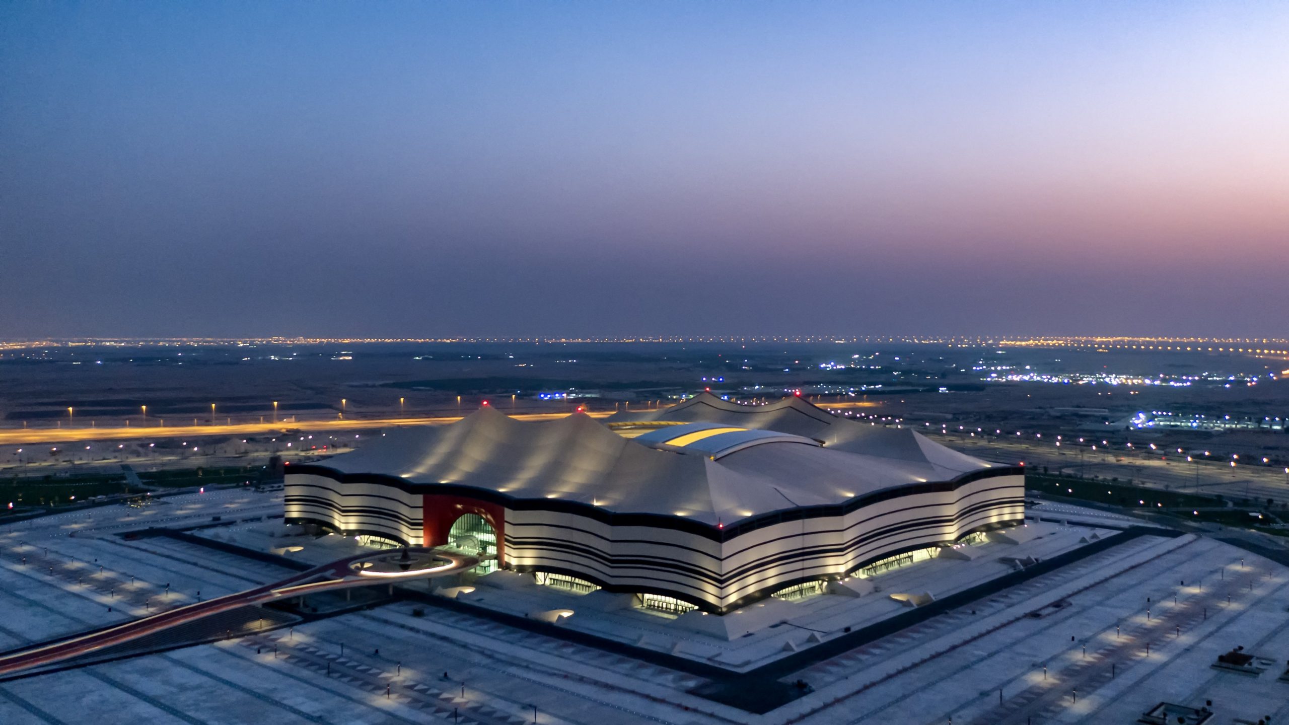 Al-Bayt Stadium Wearing the Bright World Cup Suit