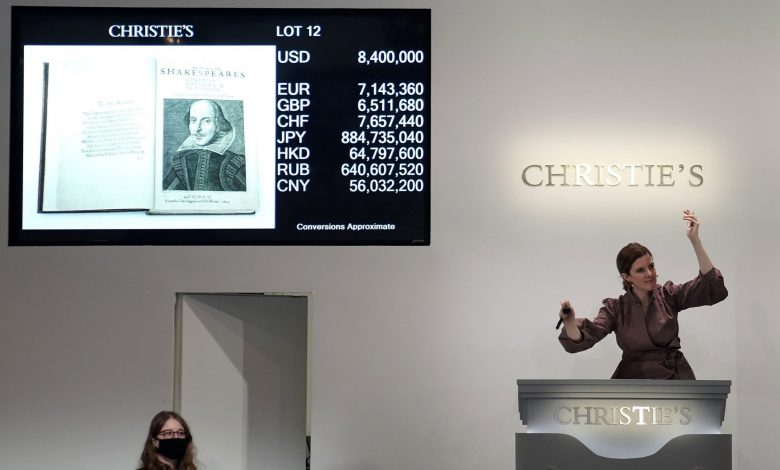 First collection of Shakespeare's plays sells for almost $10 million First collection of Shakespeare's plays sells for almost $10 million