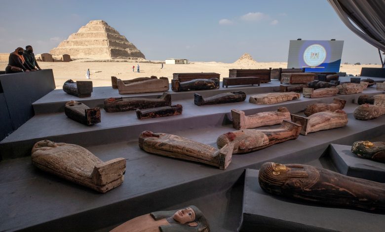 Egypt unveils ancient coffins, statues found in Saqqara Egypt unveils ancient coffins, statues found in Saqqara