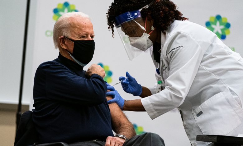 Joe Biden receives first dose of Pfizer's Covid-19 vaccine Joe Biden receives first dose of Pfizer's Covid-19 vaccine