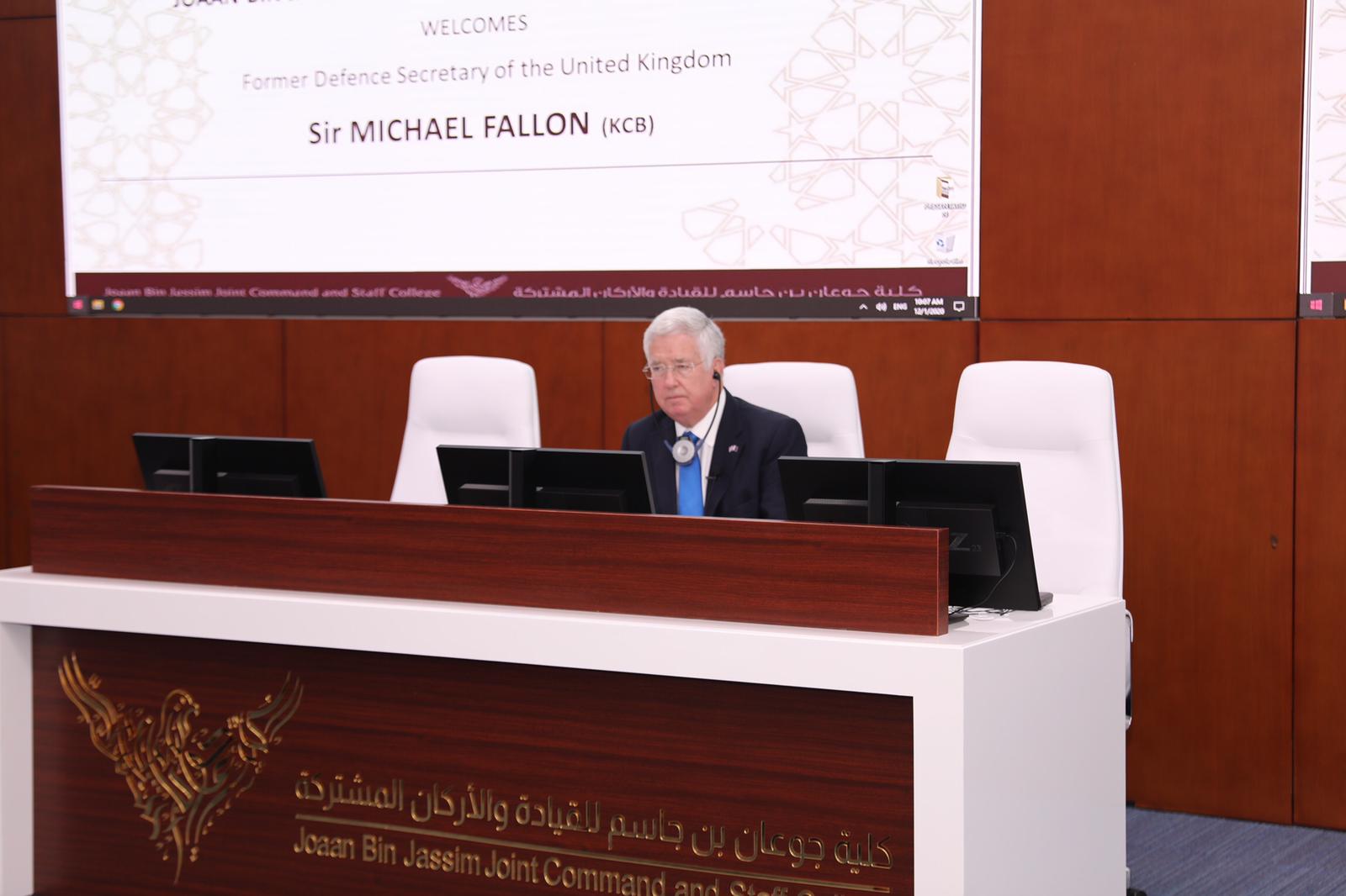 Former UK Defense Secretary Delivers Lecture in Joaan Bin Jassim Joint Command and Staff College
