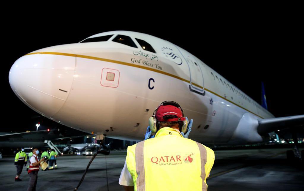 Saudi plane touches down in Qatar to warm welcome