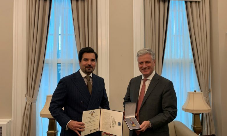 U.S. awards Ambassador of Qatar highest medal for Distinguished Public Service U.S. awards Ambassador of Qatar highest medal for Distinguished Public Service