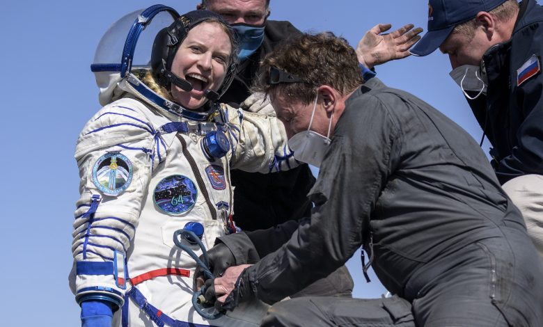 Three astronauts return from International Space Station Three astronauts return from International Space Station