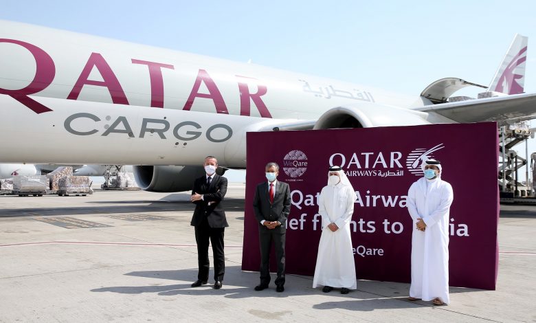 Qatar Airways sends 3 planes loaded with medical supplies to India Qatar Airways sends 3 planes loaded with medical supplies to India