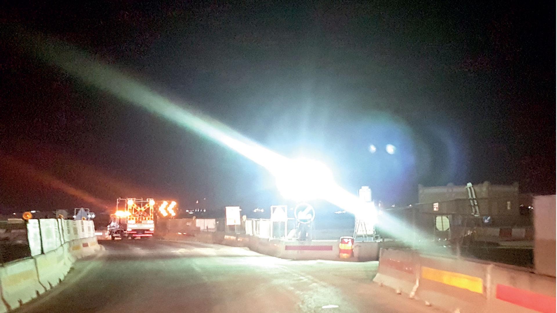 Bright lighting of road projects annoys drivers