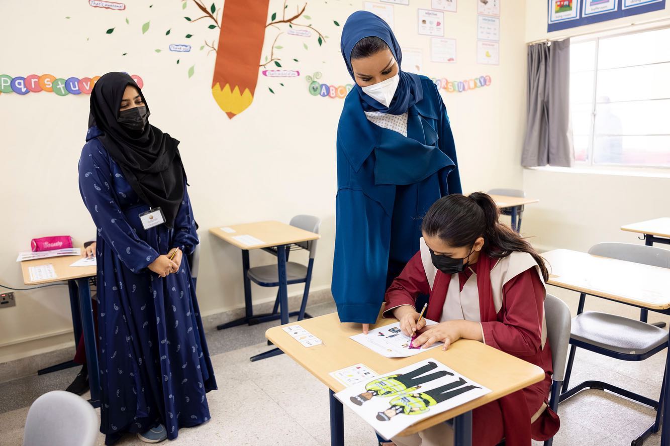 Sheikha Moza Visits First, Second Assalam Schools