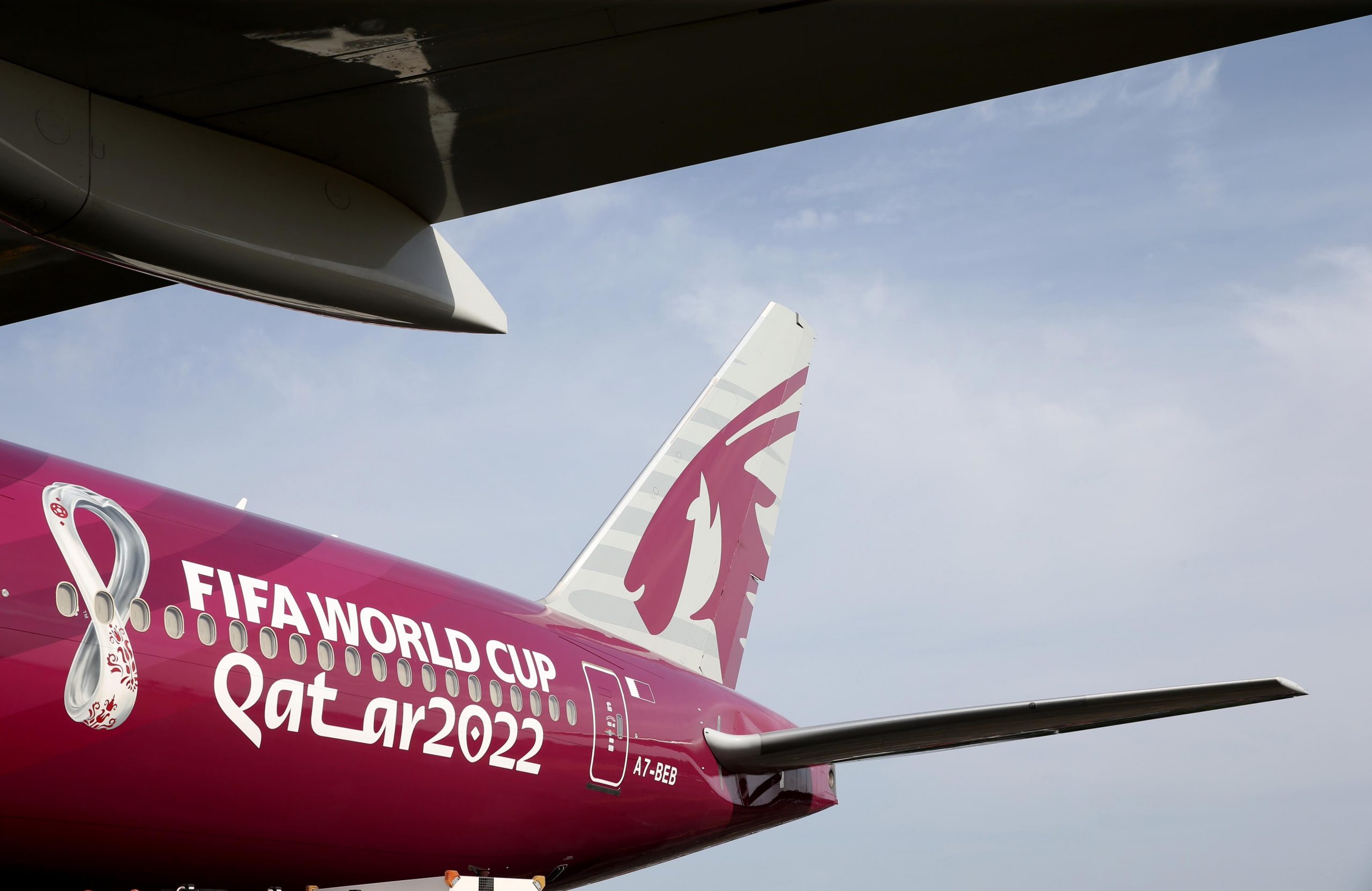 QA Showcases Boeing 777 Decorated with World Cup Logo